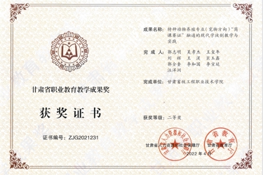 甘肃省职业公司产品成果奖二等奖